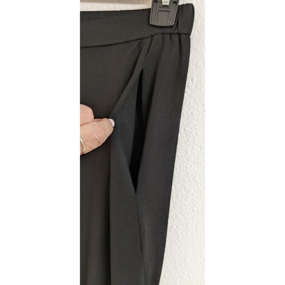Women's EILEEN FISHER Black Stretch Knit Pull-On Cropped Pants XXS - Picture 4 of 8
